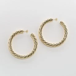 Machete Jewelry 2.5" Twist Hoops In 14K Gold
