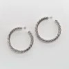 Machete Jewelry 2.5" Twist Hoops In Silver 1 Machete Jewelry 2.5" Twist Hoops In Silver