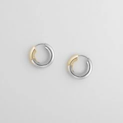 Machete Chunky Hoops In 3/4 Silver Build Your Own: Charm Hoops