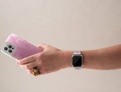 Machete Apple Watch Band In Stainless Steel & Alabaster