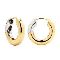 Machete Chunky Hoops In 3/4 Gold Build Your Own: Charm Hoops