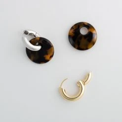 Machete Chunky Hoops With Classic Tortoise Charms