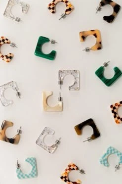 Machete Atlas Hoops In Clear Tangerine Jewelry