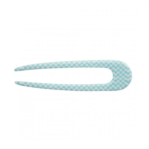 Machete Checker Mania French Hair Pin In Blue Checker