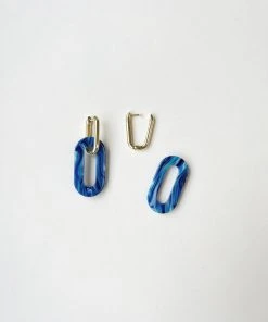 Machete Gold Link Hoops With Charms: