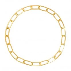 Machete Grande Solid Sterling Paperclip Chain Necklace In Gold