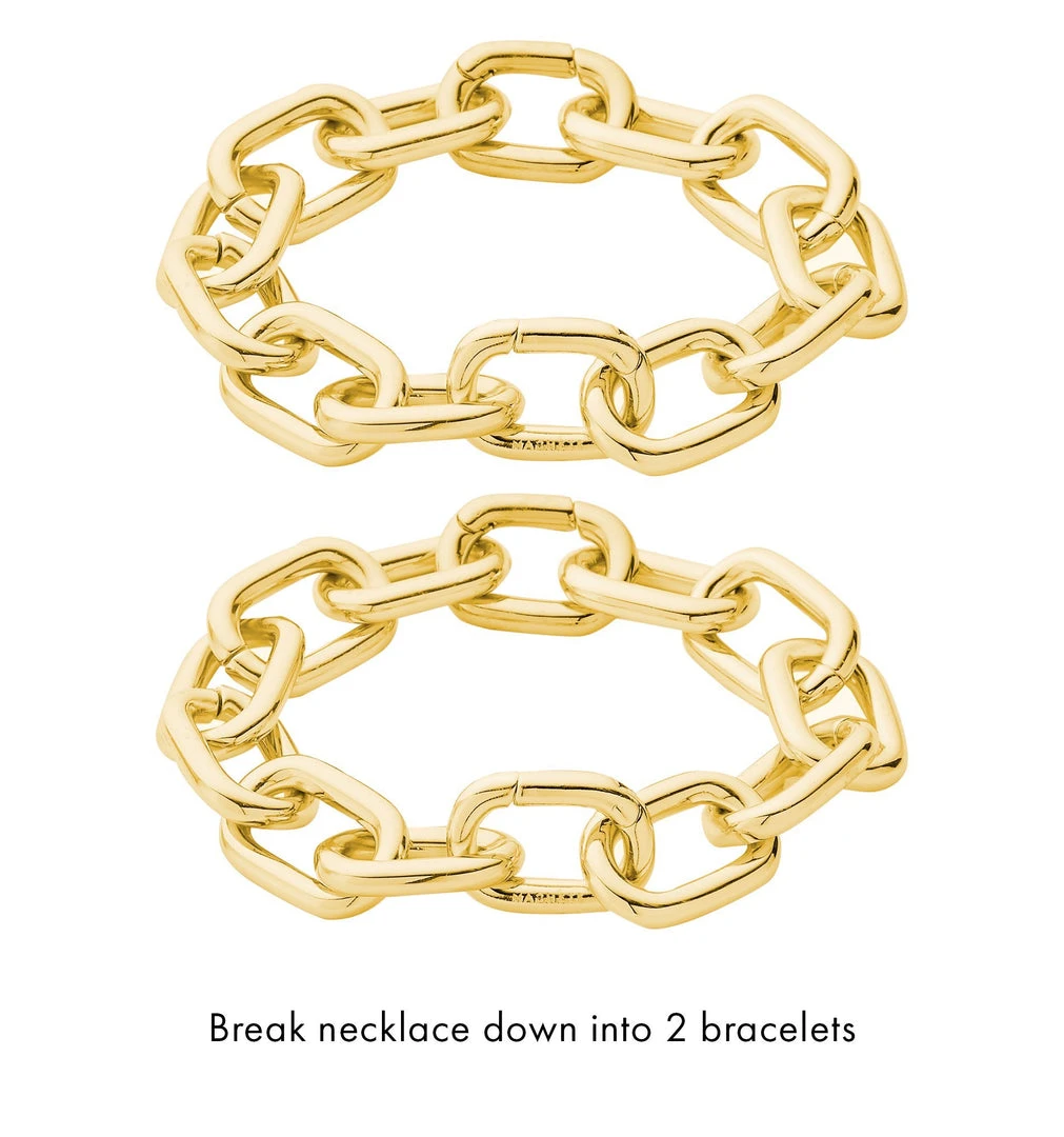 Machete Interchangeable Link Necklace In 14k Gold THE SPOTLIGHT 5 Machete Interchangeable Link Necklace In 14k Gold THE SPOTLIGHT