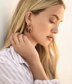 Machete Jewelry Kate Hoops In Clear Tangerine