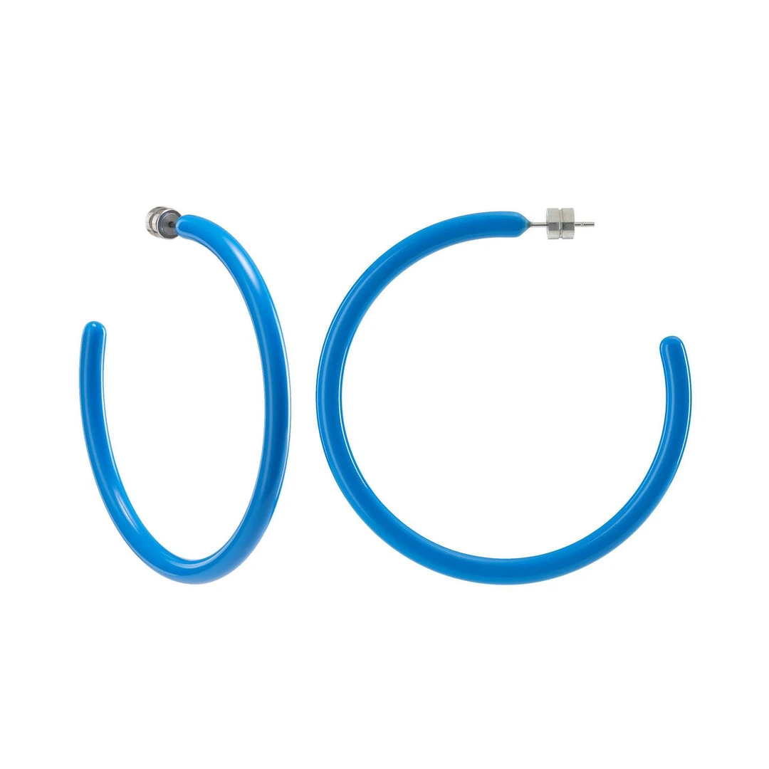 Machete Large Hoops In Bright Blue 3 Machete Large Hoops In Bright Blue