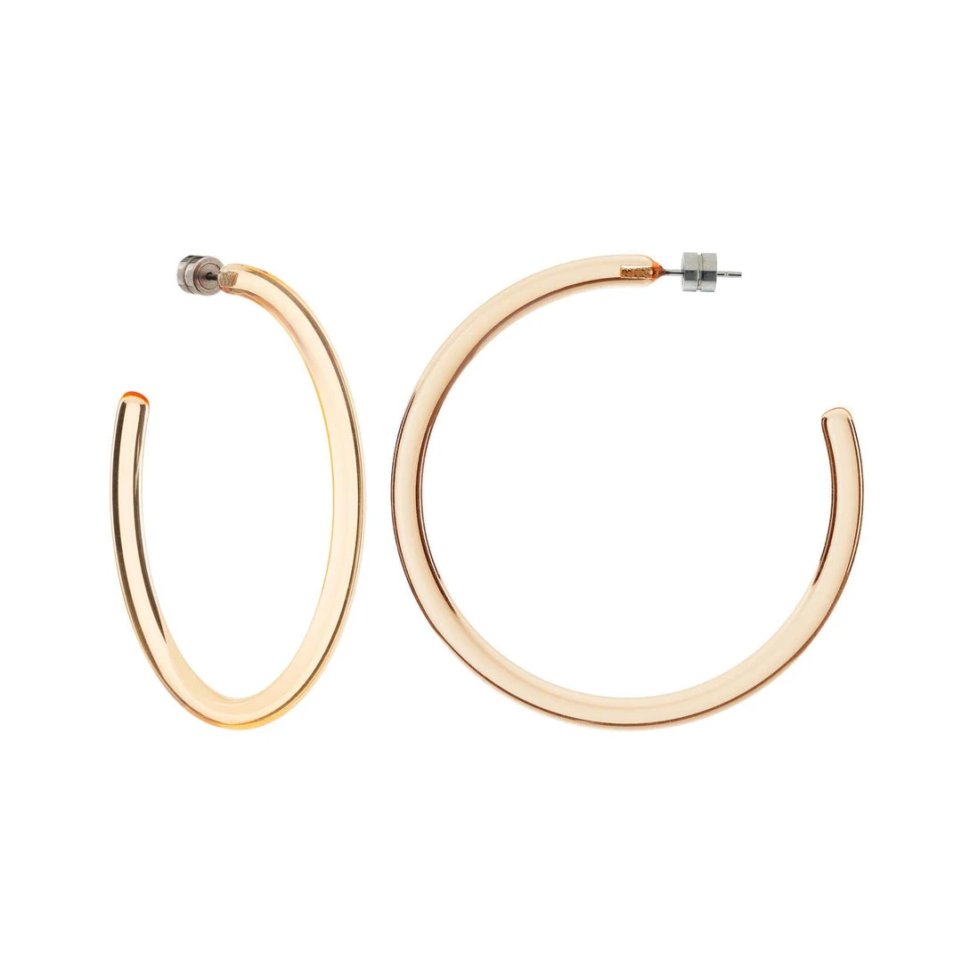Machete Jewelry Large Hoops In Clear Tangerine 3 Machete Jewelry Large Hoops In Clear Tangerine
