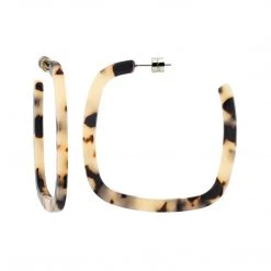 Machete Jewelry Large Square Hoops In Blonde Tortoise