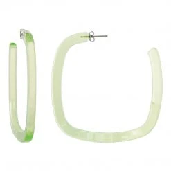 Machete Summer SALE Large Square Hoops In Lime