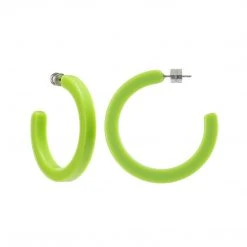 Machete Jewelry Midi Hoops In Neon Green