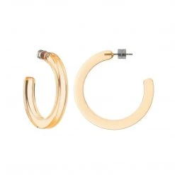 Machete Midi Hoops In Clear Tangerine