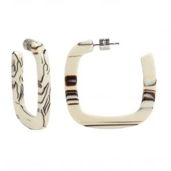 Machete Jewelry Midi Square Hoops In Ganache