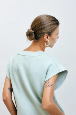 Machete Midi Square Hoops In Naples Yellow Jewelry