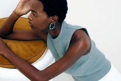 Machete Midi Square Hoops In Naples Yellow Jewelry