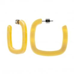 Machete Midi Square Hoops In Naples Yellow Jewelry