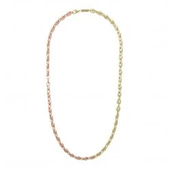 Machete Petite Coffee Bead Necklace In Gold + Rose Gold Split