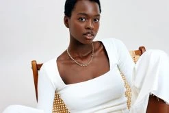 Machete Jewelry Petite Coffee Bead Necklace In Gold + Silver