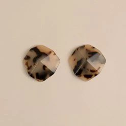 Machete Jewelry Sculpture Studs In Blonde Tortoise