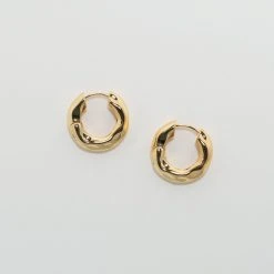 Machete Wavy Chunky Hoops In Gold